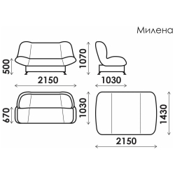 Прямой диван Милена в Пензе купить в магазине "МЕБЕЛЬ 58" фото - 1 Купить Прямой диван Милена в Пензе от производителя в магазине"МЕБЕЛЬ 58"по самой выгодной цене