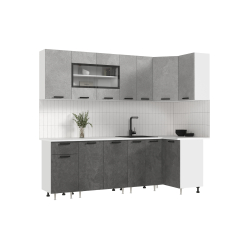 Угловая кухня Рио new 2.4 х 1.0 м бетон в Пензе купить в магазине "МЕБЕЛЬ 58" фото - 1 Купить Угловая кухня Рио new 2.4 х 1.0 м бетон в Пензе от производителя в магазине"МЕБЕЛЬ 58"по самой выгодной цене