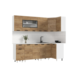 Угловая кухня Рио new 2.4 х 1.0 м крафт в Пензе купить в магазине "МЕБЕЛЬ 58" фото - 1 Купить Угловая кухня Рио new 2.4 х 1.0 м крафт в Пензе от производителя в магазине"МЕБЕЛЬ 58"по самой выгодной цене