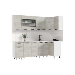 Угловая кухня Рио new 2.4 х 1.0 м крафт белый в Пензе купить в магазине "МЕБЕЛЬ 58" фото - 1 Купить Угловая кухня Рио new 2.4 х 1.0 м крафт белый в Пензе от производителя в магазине"МЕБЕЛЬ 58"по самой выгодной цене