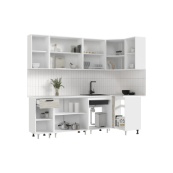 Угловая кухня Рио new 2.4 х 1.0 м крафт белый в Пензе купить в магазине "МЕБЕЛЬ 58" фото - 2 Купить Угловая кухня Рио new 2.4 х 1.0 м крафт белый в Пензе от производителя в магазине"МЕБЕЛЬ 58"по самой выгодной цене