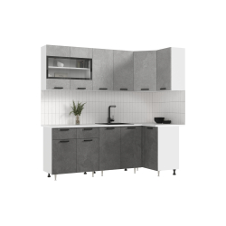 Угловая кухня Рио new 2.2 х 1.0 м бетон в Пензе купить в магазине "МЕБЕЛЬ 58" фото - 1 Купить Угловая кухня Рио new 2.2 х 1.0 м бетон в Пензе от производителя в магазине"МЕБЕЛЬ 58"по самой выгодной цене