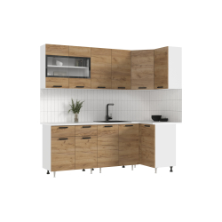 Угловая кухня Рио new 2.2 х 1.0 м крафт в Пензе купить в магазине "МЕБЕЛЬ 58" фото - 1 Купить Угловая кухня Рио new 2.2 х 1.0 м крафт в Пензе от производителя в магазине"МЕБЕЛЬ 58"по самой выгодной цене