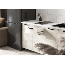 Угловая кухня Рио new 2.2 х 1.0 м крафт белый в Пензе купить в магазине "МЕБЕЛЬ 58" фото - 3 Купить Угловая кухня Рио new 2.2 х 1.0 м крафт белый в Пензе от производителя в магазине"МЕБЕЛЬ 58"по самой выгодной цене