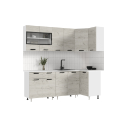 Угловая кухня Рио new 2.2 х 1.0 м крафт белый в Пензе купить в магазине "МЕБЕЛЬ 58" фото - 1 Купить Угловая кухня Рио new 2.2 х 1.0 м крафт белый в Пензе от производителя в магазине"МЕБЕЛЬ 58"по самой выгодной цене