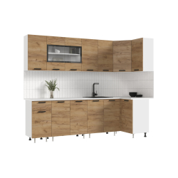 Угловая кухня Рио new 2.6 х 1.0 м крафт в Пензе купить в магазине "МЕБЕЛЬ 58" фото - 1 Купить Угловая кухня Рио new 2.6 х 1.0 м крафт в Пензе от производителя в магазине"МЕБЕЛЬ 58"по самой выгодной цене