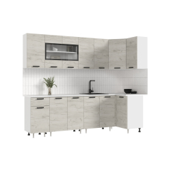 Угловая кухня Рио new 2.6 х 1.0 м крафт белый в Пензе купить в магазине "МЕБЕЛЬ 58" фото - 1 Купить Угловая кухня Рио new 2.6 х 1.0 м крафт белый в Пензе от производителя в магазине"МЕБЕЛЬ 58"по самой выгодной цене