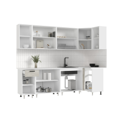 Угловая кухня Рио new 2.6 х 1.0 м крафт белый в Пензе купить в магазине "МЕБЕЛЬ 58" фото - 2 Купить Угловая кухня Рио new 2.6 х 1.0 м крафт белый в Пензе от производителя в магазине"МЕБЕЛЬ 58"по самой выгодной цене