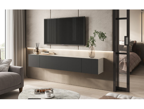 Купить Тумба тв Оскар крафт белый/графит в магазине "МЕБЕЛЬ 58" в Пензе по выгодной цене