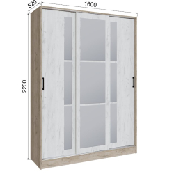 Шкаф купе Стиль-2 1600 крафт серый/крафт белый в Пензе купить в магазине "МЕБЕЛЬ 58" фото - 3 Купить Шкаф купе Стиль-2 1600 крафт серый/крафт белый в Пензе от производителя в магазине"МЕБЕЛЬ 58"по самой выгодной цене