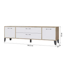  Купить Тумба тв Парус-13 крафт серый/белый в Пензе от производителя в магазине"МЕБЕЛЬ 58"по самой выгодной цене