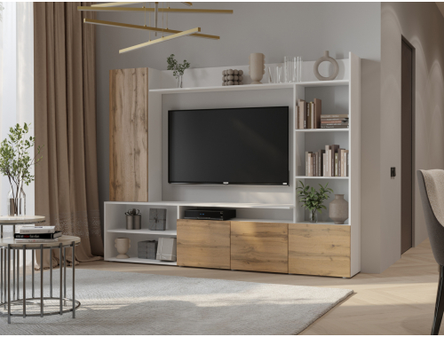 Купить Гостиная Луна белый/вотан в магазине "МЕБЕЛЬ 58" в Пензе по выгодной цене
